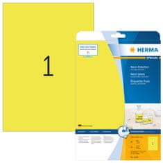Herma Superprint Special etikete, 210 x 297 mm, 20/1, neon rumene