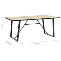 Vidaxl Jedilna miza barva hrasta 200x100x75 cm mediapan