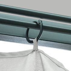 Vidaxl Paviljon z zaveso in lučkami 300x300 cm krem aluminij