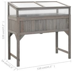 Vidaxl Visoka greda z rastlinjakom 110x54x120 cm trden les jelke