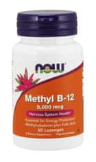 NOW Foods Metil B12 s folno kislino (vitamin + folna kislina v aktivnih oblikah), 5000 mcg, 60 pastil