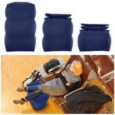 Northix Napihljiv stolček za noge iz PVC-ja, temno modre barve 