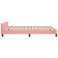 Vidaxl Posteljni okvir z vzglavjem brez vzmetnice roza 140x190cm žamet