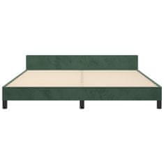 Vidaxl Posteljni okvir z vzglavjem temno zelen 160x200 cm žamet