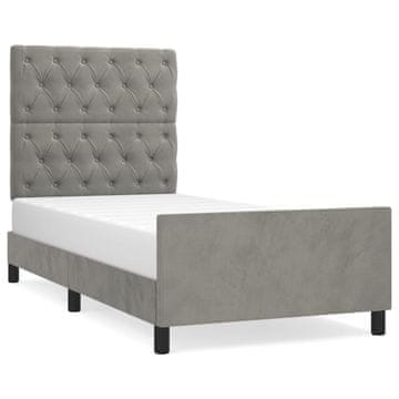 Vidaxl Posteljni okvir brez vzmetnice svetlo siv 80x200 cm žamet
