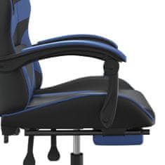 shumee Igralni stol z oporo za noge črno in modro umetno usnje