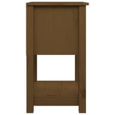 Vidaxl Nočna omarica medeno rjava 40x35x61,5 cm trdna borovina