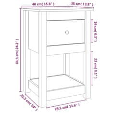 Vidaxl Nočna omarica medeno rjava 40x35x61,5 cm trdna borovina