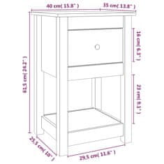 Greatstore Nočna omarica medeno rjava 40x35x61,5 cm trdna borovina