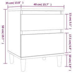 Greatstore Nočna omarica črna 40x35x50 cm