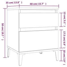 Vidaxl Nočna omarica Siva sonoma 40x35x50 cm