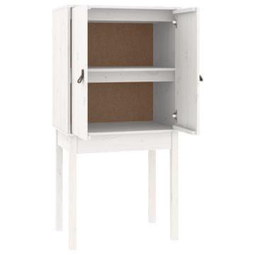 Vidaxl Visoka omara bela 60x40x120 cm trdna borovina