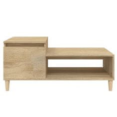 Vidaxl Klubska mizica sonoma hrast 100x50x45 cm inženirski les