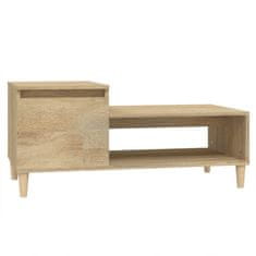 Vidaxl Klubska mizica sonoma hrast 100x50x45 cm inženirski les