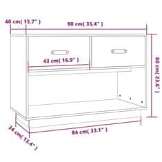 Vidaxl TV omarica siva 90x40x60 cm trdna borovina