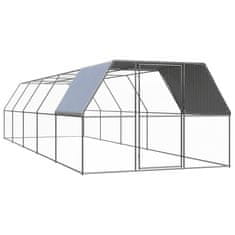 Vidaxl Zunanji kokošnjak 3x10x2 m pocinkano jeklo