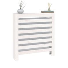 Vidaxl Pokrov za radiator bela 79,5x19x84 cm trdna borovina