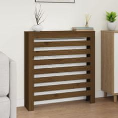 Vidaxl Pokrov za radiator medeno rjav 79,5x19x84 cm trdna borovina