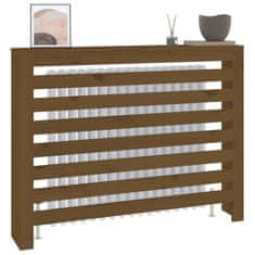 Vidaxl Pokrov za radiator medeno rjav 108,5x19x84 cm trdna borovina