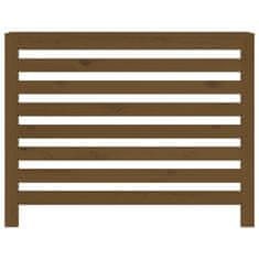 Vidaxl Pokrov za radiator medeno rjav 108,5x19x84 cm trdna borovina