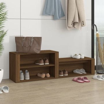 Vidaxl vidaXL Stojalo za čevlje rjav hrast 150x35x45 cm