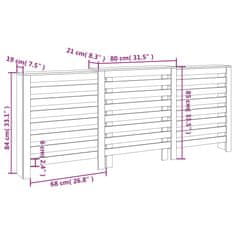 Vidaxl Pokrov za radiator medeno rjav 210x21x85 cm trdna borovina