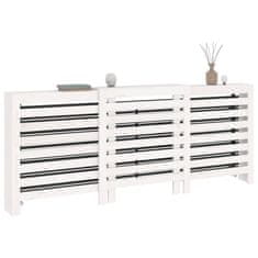 Vidaxl Pokrov za radiator bela 210x21x85 cm trdna borovina