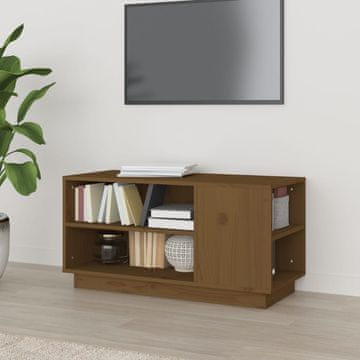 Vidaxl vidaXL TV omarica medeno rjava 80x35x40,5 cm masivni borov les