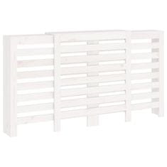 Vidaxl Pokrov za radiator bela 210x21x85 cm trdna borovina