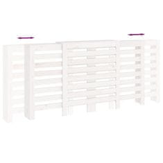 Vidaxl Pokrov za radiator bela 210x21x85 cm trdna borovina