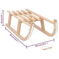 Vidaxl Snežne sani 90x36,5x25 cm vezan les