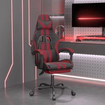 Vidaxl vidaXL igralni stol z naslonom za noge, črne in vinske barve, umetno usnje