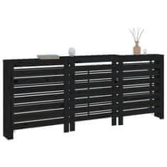 Vidaxl Pokrov za radiator črn 210x21x85 cm trdna borovina