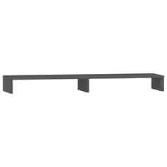 Vidaxl Stojalo za zaslon sivo 100x27x10 cm trdna borovina