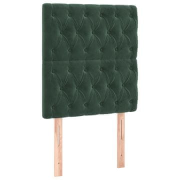 Vidaxl Vzglavje postelje temno zeleno 80x7x118/128 cm žametno