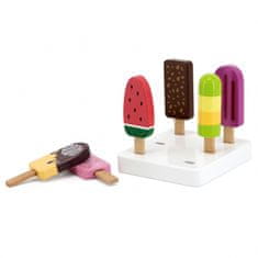 Viga Toys  Komplet lesenih palčk za sladoled s stojalom 6 kosov.