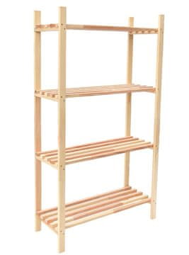 Rojaplast lesena polica 4 police 75 × 30 × 120 cm