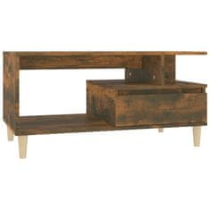 Vidaxl Klubska mizica dimljeni hrast 90x49x45 cm inženirski les