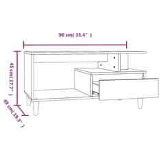 Vidaxl Klubska mizica dimljeni hrast 90x49x45 cm inženirski les