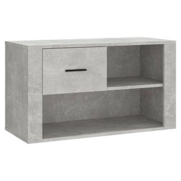 Vidaxl Omarica za čevlje betonsko siva 80x35x45 cm inženirski les