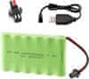 1 Kos 7.2V 2400mAh Ni-MH AA Akumulatorski baterijski paket s SM-2P 2Pin vtičem in USB polnilnim kablom za vozila RC Truck Cars