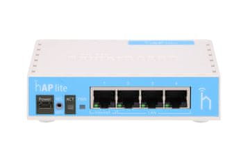 shumee MikroTik hAP lite | WiFi usmerjevalnik | RB941-2nD, 2,4 GHz, 4x RJ45 100 Mb/s