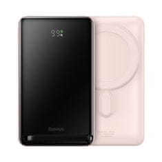 BASEUS BASEUS MAGNETIC BRACKET POWERBANK Z BREZŽIČNIM POLNJENJEM MAGSAFE 10000MAH 20W OVERSEAS EDITION ROZA (PPCX000204) + KABEL USB TYPE C BASEUS XIAOBAI SERIES 60W 0,5M