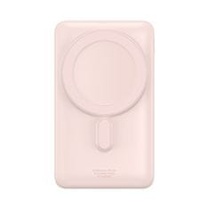 BASEUS BASEUS MAGNETIC BRACKET POWERBANK Z BREZŽIČNIM POLNJENJEM MAGSAFE 10000MAH 20W OVERSEAS EDITION ROZA (PPCX000204) + KABEL USB TYPE C BASEUS XIAOBAI SERIES 60W 0,5M