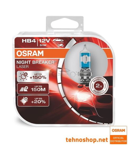 Osram ŽARNICA HALOGEN HB4 NIGHT BREAKER LASER 9006NL-HCB 12V 51W P22d