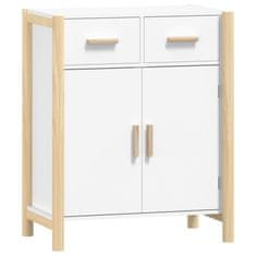 Vidaxl Komoda bela 62x38x75 cm inženirski les