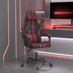 Vidaxl Vrtljiv gaming stol črno in vinsko rdeče umetno usnje