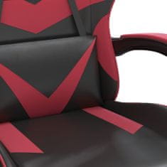 Vidaxl Gaming stol črno in vinsko rdeče umetno usnje