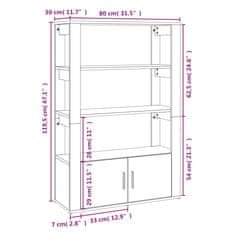 Vidaxl Komoda betonsko siva 80x30x119,5 cm inženirski les
