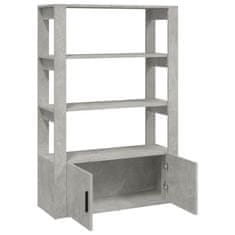 Vidaxl Komoda betonsko siva 80x30x119,5 cm inženirski les